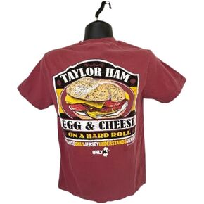 Jersey4Sure Crimson Male Short Sleeved T-Shirt - Taylor Ham Egg & Cheese, Unisex-Adults, T-Shirt, Clothing/Shirts in Saudi Arabia