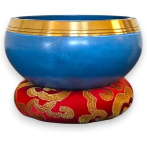 4" Tibetan Singing Bowl Set – Includes Handmade Cushion, Wooden Mallet & Hand-Stitched Case – Chakra Healing, Meditation Sound Bowl – Made in Nepal (Purple) in Saudi Arabia