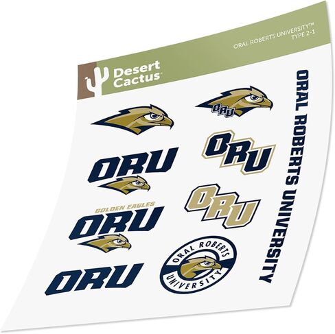 Desert Cactus Oral Roberts University ORU Golden Eagles Sticker Vinyl Decals Laptop Water Bottle Car Scrapbook T2 (Type 2) in Saudi Arabia