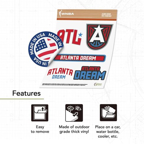 Desert Cactus Atlanta Dream Sticker WNBA Women's National Basketball Association Officially Licensed Vinyl Decal Laptop Water Bottle Car Scrapbook (Type 2) in Saudi Arabia