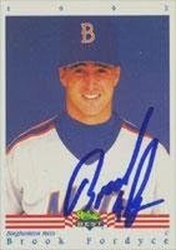 Brook Fordyce Binghamton Mets - Mets Affiliate 1992 أفضل بطاقة كلاسيكية موقعة - دوري البيسبول الصغير. يأتي هذا المنتج مع شهادة الأصالة من Autograph-Sports. موقعة - MLB in Saudi Arabia