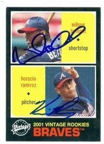 Wilson Betemit and Horacio Ramirez autographed baseball card (Atlanta Braves) 2001 Upper Deck Vintage #143 - Autographed Baseball Cards in Saudi Arabia