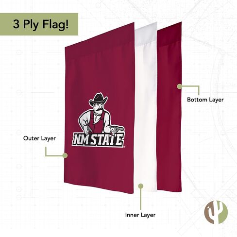 Desert Cactus New Mexico State University NMSU Garden Flag – 19 x 12 inch New Mexico State Aggies Banner, For Outdoor Display and Events (Design A) in Saudi Arabia