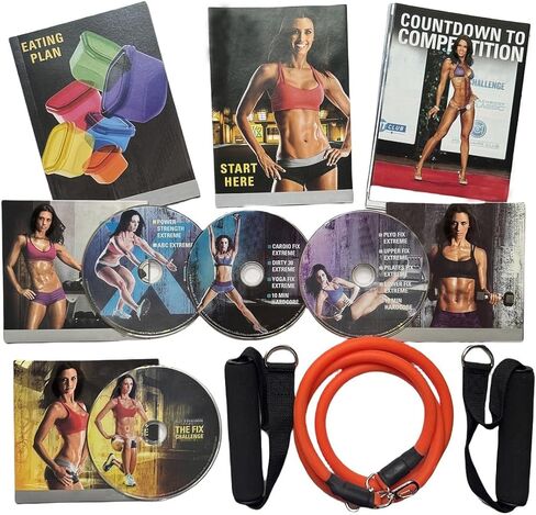 21 Day Fixs Extreme 4 DVD Workout Program Set,Fix Challenge Introductory Workout,Elastic Band and Eating Nutrition Plan in Kuwait