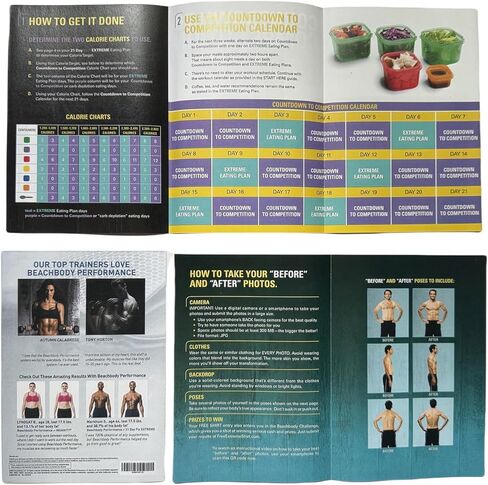 21 Day Fixs Extreme 4 DVD Workout Program Set,Fix Challenge Introductory Workout,Elastic Band and Eating Nutrition Plan in Kuwait