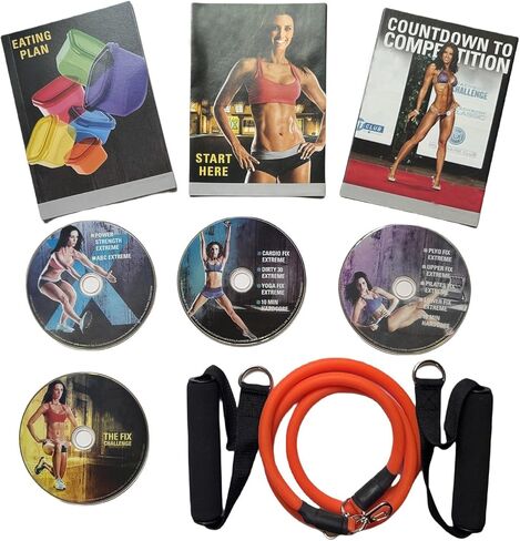21 Day Fixs Extreme 4 DVD Workout Program Set,Fix Challenge Introductory Workout,Elastic Band and Eating Nutrition Plan in Kuwait