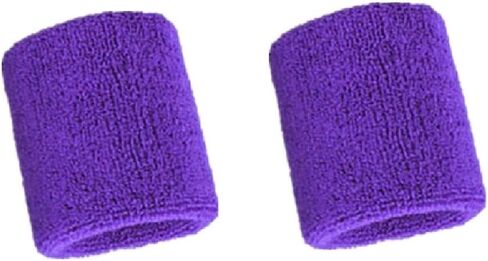 3 Inch Cotton Sports Wristband/Sweatband for Basketball Tennis and Other Sports, Price/Pair (Purple) in Saudi Arabia