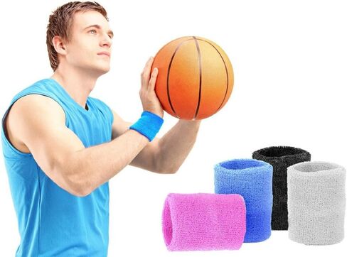 3 Inch Cotton Sports Wristband/Sweatband for Basketball Tennis and Other Sports, Price/Pair (Purple) in Saudi Arabia