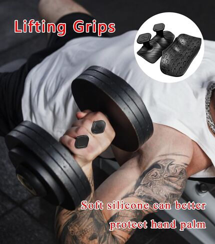 2 Pair Weight Lifting Grips for Men Women, Ergonomics Workout Silicone Gym Grips Pads for Palm Protection, for Weight Lifting, Pull-Ups, Gym Training and Exercise in Saudi Arabia