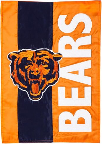 علم الحديقة المطرز بشعار Team Sports America NFL Chicago Bears، مقاس 12.5 × 18 بوصة، داخلي وخارجي، ديكور مزدوج الجوانب لمحبي كرة القدم in Saudi Arabia