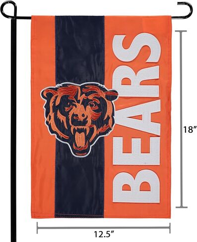علم الحديقة المطرز بشعار Team Sports America NFL Chicago Bears، مقاس 12.5 × 18 بوصة، داخلي وخارجي، ديكور مزدوج الجوانب لمحبي كرة القدم in Saudi Arabia
