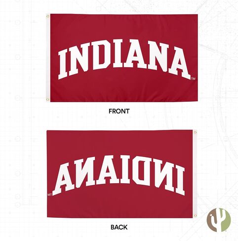 Desert Cactus Indiana University IU Flag - 3 x 5 Feet Hoosiers Banner, Indoor/Outdoor Durable Fabric, 100% Polyester Design (Style 1) in Saudi Arabia