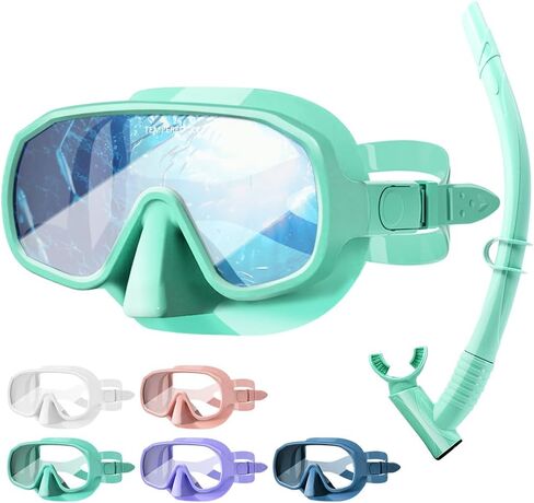 Snorkel Set Adults, Snorkeling Gear Adults with 180°Tempered Glass, Anti-Fog Frameless Snorkel Mask Set, Adjustable Snorkeling Mask for Snorkel Scuba Diving Swimming Travel in Saudi Arabia