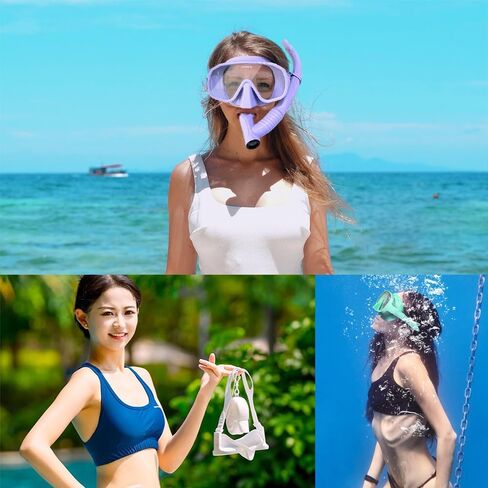 Snorkel Set Adults, Snorkeling Gear Adults with 180°Tempered Glass, Anti-Fog Frameless Snorkel Mask Set, Adjustable Snorkeling Mask for Snorkel Scuba Diving Swimming Travel in Saudi Arabia