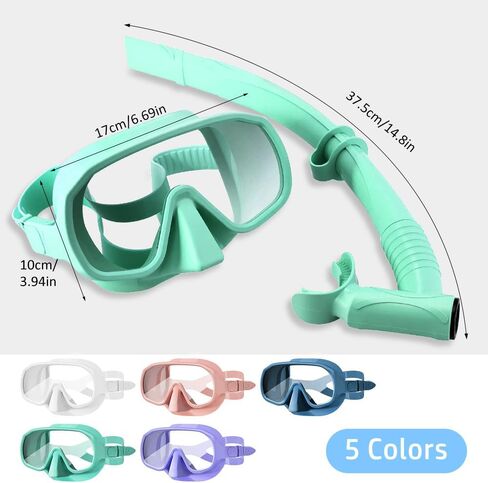 Snorkel Set Adults, Snorkeling Gear Adults with 180°Tempered Glass, Anti-Fog Frameless Snorkel Mask Set, Adjustable Snorkeling Mask for Snorkel Scuba Diving Swimming Travel in Saudi Arabia