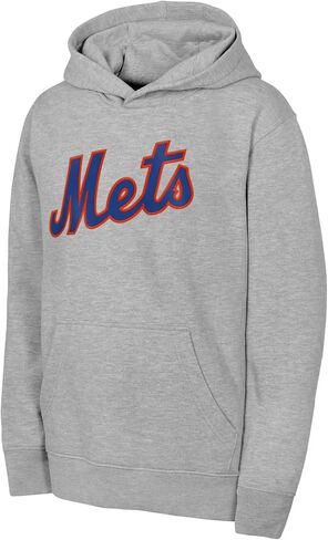 Outerstuff New York Mets Youth Boys (8-20) سترة بغطاء للرأس تحمل شعار Wordmark in Saudi Arabia