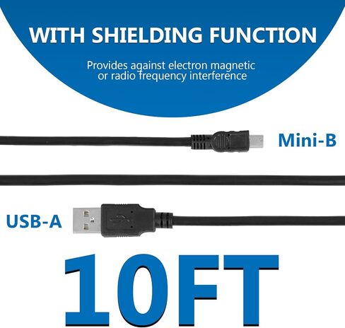 GEEKRIA for Creators USB-A to Mini-USB Microphone Cable 10 ft / 300 CM, Compatible with Logitech for Creators Blue Yeti, Yeti Pro, Snowball iCE, Mic Cord (Black) in Saudi Arabia
