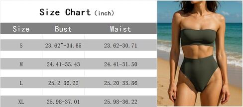 Women's Solid Color High Waist Strapless Bikini Set in Saudi Arabia