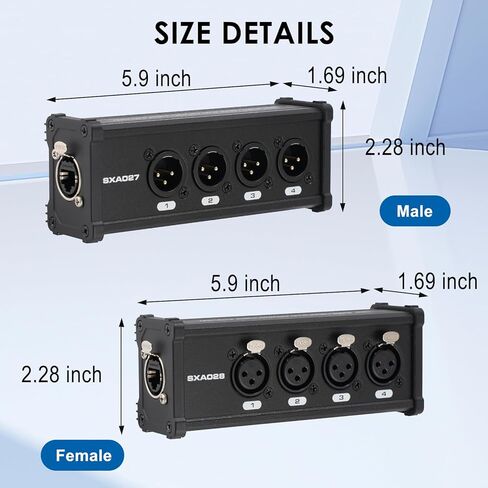 4 Channel Snake 3 Pin XLR/DMX/AES-EBU to Ethercon RJ45 Cat5/Cat6 Ethernet Extender for Stage Sound Lighting and Recording Studio with 2 Ft Breakout Cable(Male&Female) in Kuwait
