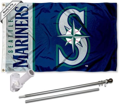 Seattle Baseball Flag Pole and Bracket Set in Saudi Arabia