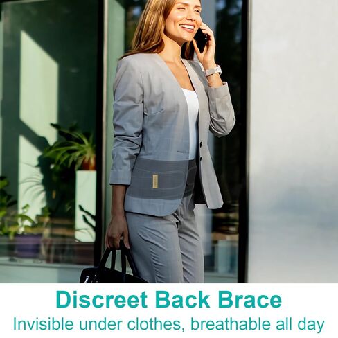 دعامة خلفية رفيعة للغاية لتخفيف آلام أسفل الظهر - حزام دعم قطني خفيف الوزن مع نسيج مسامي - مقاس نحيف وغير مرئي تحت الملابس - دعم عرق النسا والقرص المنفتق للنساء والرجال in Kuwait