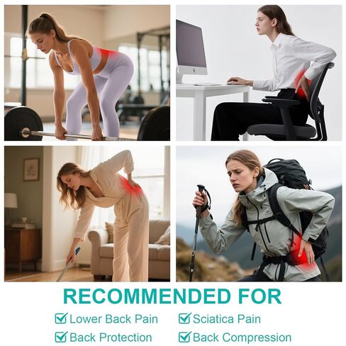 دعامة خلفية رفيعة للغاية لتخفيف آلام أسفل الظهر - حزام دعم قطني خفيف الوزن مع نسيج مسامي - مقاس نحيف وغير مرئي تحت الملابس - دعم عرق النسا والقرص المنفتق للنساء والرجال in Kuwait