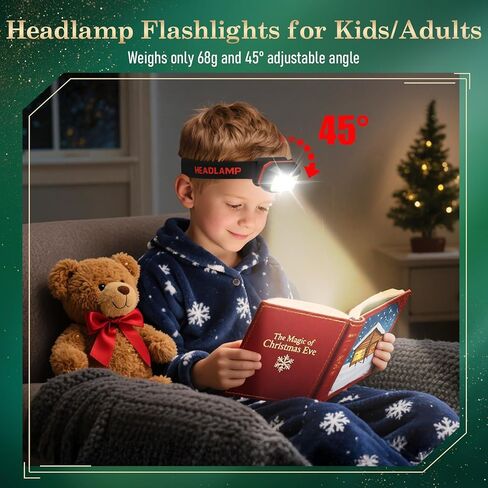 2 Pack Headlamp - Super Bright Rechargeable Flashlight, Stocking Stuffers for Men Headlights 8 Modes with USB-C Fast Charge, IPX4 Waterproof Motion for Christmas Outdoor Camping Hiking in Kuwait