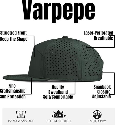 Performance Snapback Hats for Men Women,Flat Bill Cap,Golf,Running,Workout in Saudi Arabia