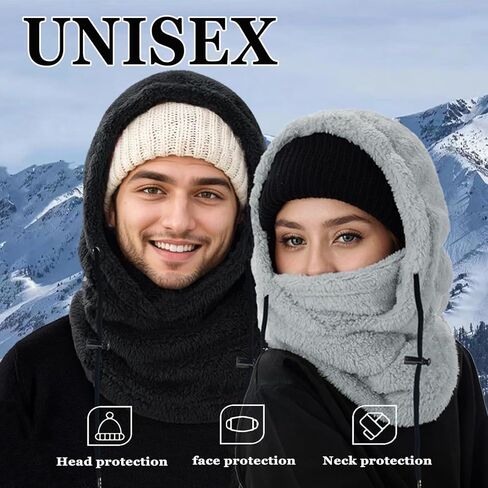 Balaclava Winter Men's and Women's Ski Masks - Outdoor Windproof Warm Hat, Ideal Winter Mask and Hooded Scarf in Saudi Arabia