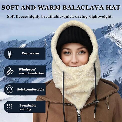 Balaclava Winter Men's and Women's Ski Masks - Outdoor Windproof Warm Hat, Ideal Winter Mask and Hooded Scarf in Saudi Arabia