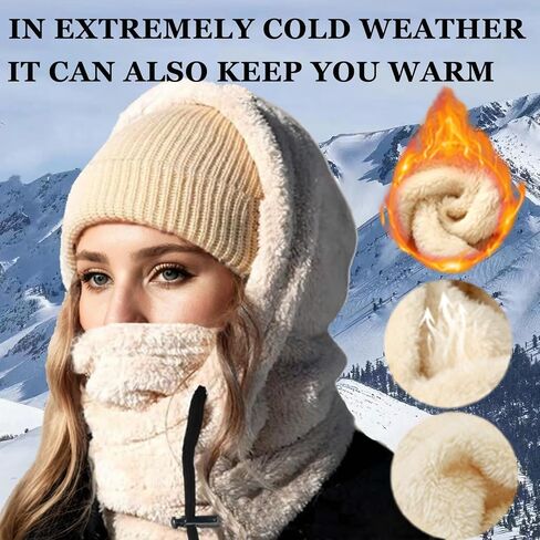 Balaclava Winter Men's and Women's Ski Masks - Outdoor Windproof Warm Hat, Ideal Winter Mask and Hooded Scarf in Saudi Arabia
