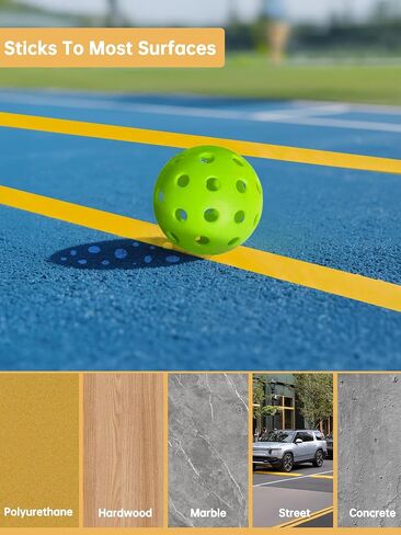Pickleball Court Marking Kit, 2" x 263 ft Lengthened Pickleball Court Tape 5PCS Set Makes Full Size Outdoor Court Tape for Temporary Court Lines No Residue Easy Installation in Kuwait