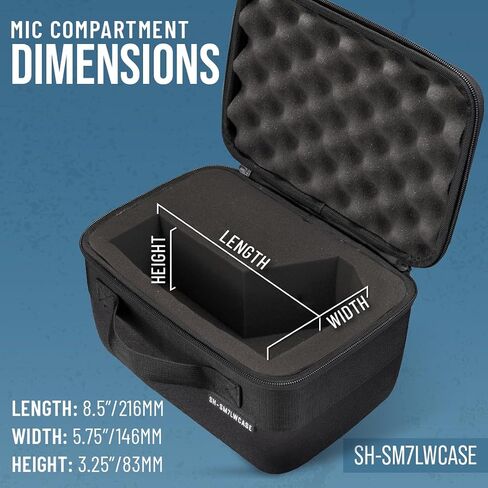 Shure by Gator Pro Lite Series Microphone Case with Form Fitted Interior for SM7 Series Mics; (SH-SM7LWCASE) in Saudi Arabia