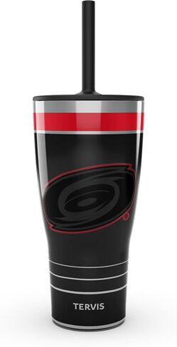 Tervis Traveler NHL Carolina Hurricanes - Night Game Triple Walled Insulated Tumbler Travel Cup Keeps Drinks Cold & Hot, 30oz with Straw Lid, Stainless Steel in Saudi Arabia