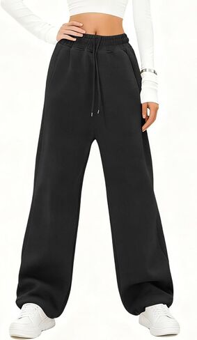 واسعة الساق الصوف Sweatpants المرأة فضفاض عالية الخصر ركض مع جيوب رياضية تجريب Sweatpants صالة السراويل in Kuwait