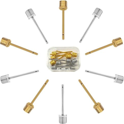 10Pack Ball Pump Needles,Air Pump Needles for Balls with Storage Case, Compatible with Hand Pump and Electric Pump, Stainless Steel Silver+Gold in Saudi Arabia