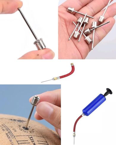 10Pack Ball Pump Needles,Air Pump Needles for Balls with Storage Case, Compatible with Hand Pump and Electric Pump, Stainless Steel Silver+Gold in Saudi Arabia
