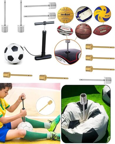 10Pack Ball Pump Needles,Air Pump Needles for Balls with Storage Case, Compatible with Hand Pump and Electric Pump, Stainless Steel Silver+Gold in Saudi Arabia
