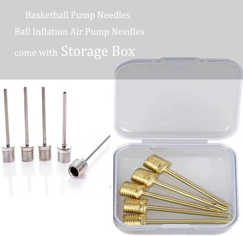 10Pack Ball Pump Needles,Air Pump Needles for Balls with Storage Case, Compatible with Hand Pump and Electric Pump, Stainless Steel Silver+Gold in Saudi Arabia