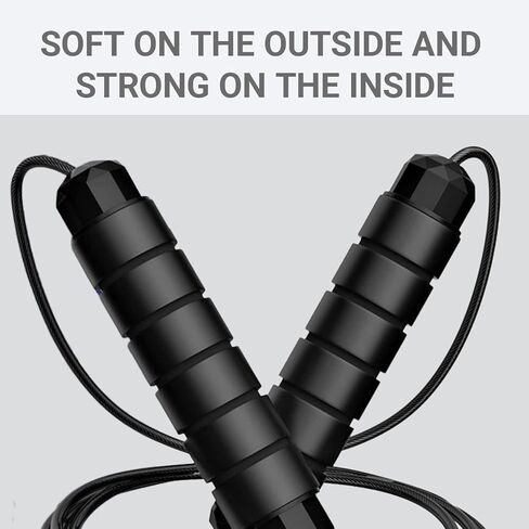 Jump Rope, Jumping Rope Cable with Ball Bearings for Women, Men, Adjustable Steel Jump Rope Workout with Foam Handles for Fitness, Home Exercise & Slim Body in Saudi Arabia