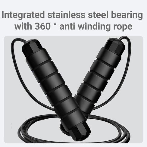Jump Rope, Jumping Rope Cable with Ball Bearings for Women, Men, Adjustable Steel Jump Rope Workout with Foam Handles for Fitness, Home Exercise & Slim Body in Saudi Arabia