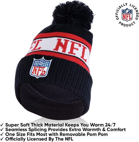 Ultra Game NFL Mens Womens Super Soft Winter Beanie Knit Hat with Extra Warm Touch Screen Gloves in Saudi Arabia