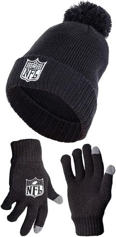 Ultra Game NFL Mens Womens Super Soft Winter Beanie Knit Hat with Extra Warm Touch Screen Gloves in Saudi Arabia