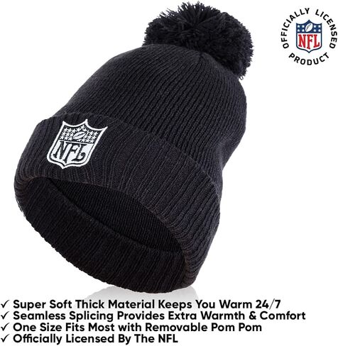 Ultra Game NFL Mens Womens Super Soft Winter Beanie Knit Hat with Extra Warm Touch Screen Gloves in Saudi Arabia