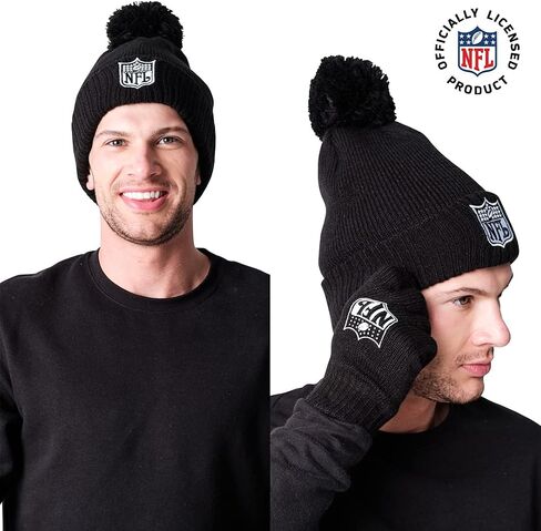 Ultra Game NFL Mens Womens Super Soft Winter Beanie Knit Hat with Extra Warm Touch Screen Gloves in Saudi Arabia