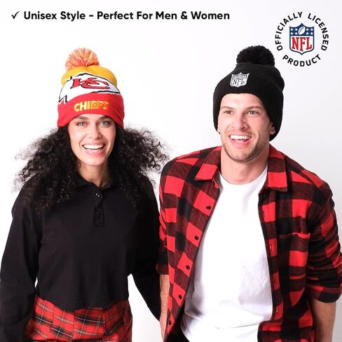 Ultra Game NFL Mens Womens Super Soft Winter Beanie Knit Hat with Extra Warm Touch Screen Gloves in Saudi Arabia