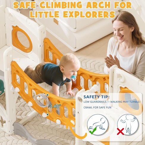 Toddler Playground Playset with Climbing Arch, Golf Set, Slide & Basketball Hoop - Outdoor Toys, Safe & Durable Plastic Garden Equipment​ (Red, Without Swing) in Kuwait