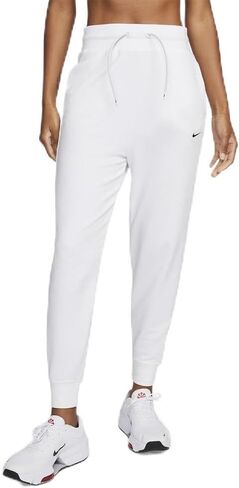 Nike Dri-FIT One Women's High-Waisted 7/8 French Terry Joggers (White/Black, FB5434-100) Size X-Large in Saudi Arabia