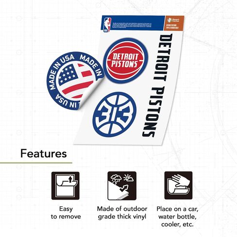 Desert Cactus Detroit Pistons NBA Officially Licensed Sticker Vinyl Decal Laptop Water Bottle Car Scrapbook (Type 5-1) in Saudi Arabia