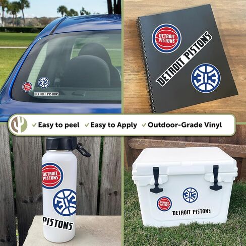 Desert Cactus Detroit Pistons NBA Officially Licensed Sticker Vinyl Decal Laptop Water Bottle Car Scrapbook (Type 5-1) in Saudi Arabia